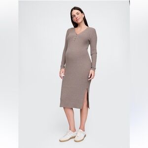 GAP CashSoft Maternity Rib V-Neck Sweater Midi Dress- XL